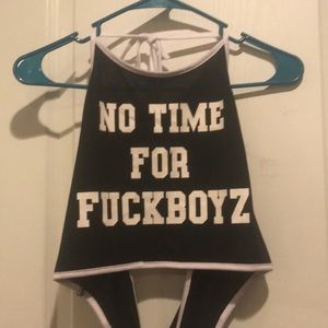No time for Boyz halter summer croptop
